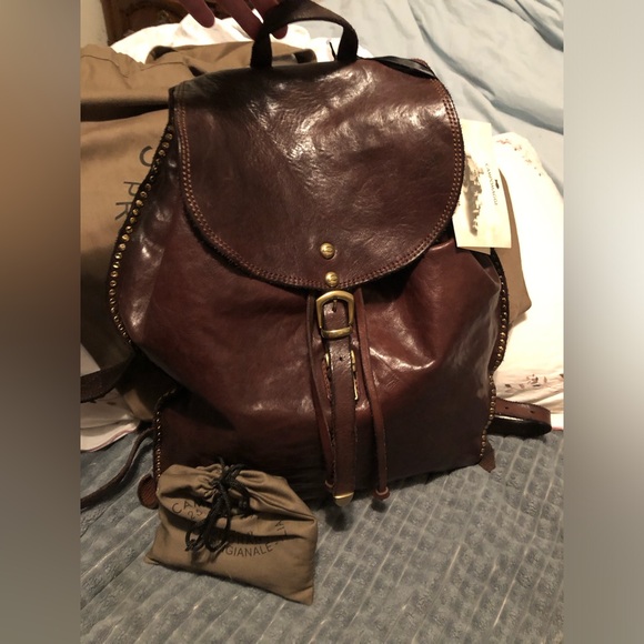 NWT Campomaggi backpack w/studs-dark brown - Picture 7 of 16